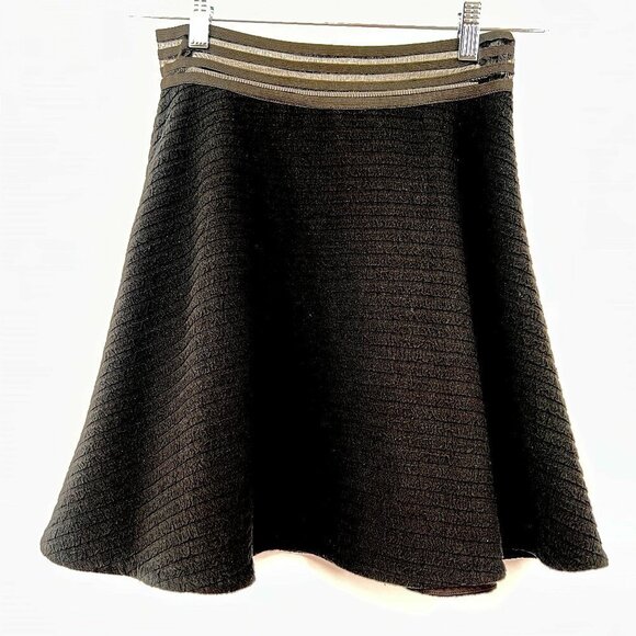 Sandro Paris Flared Mini Black Skirt Size 1 - Picture 1 of 7